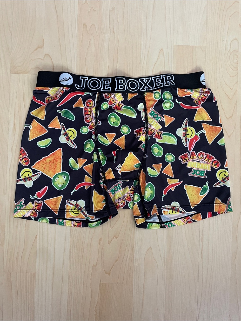 Joe Boxer Black Boxer Briefs with Nacho & Jalapeño Print - New/Never Worn